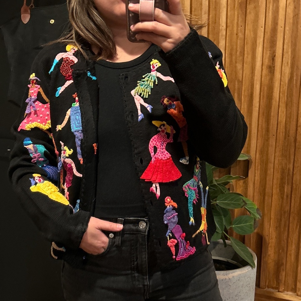 Colorful Embroidered Cardigan